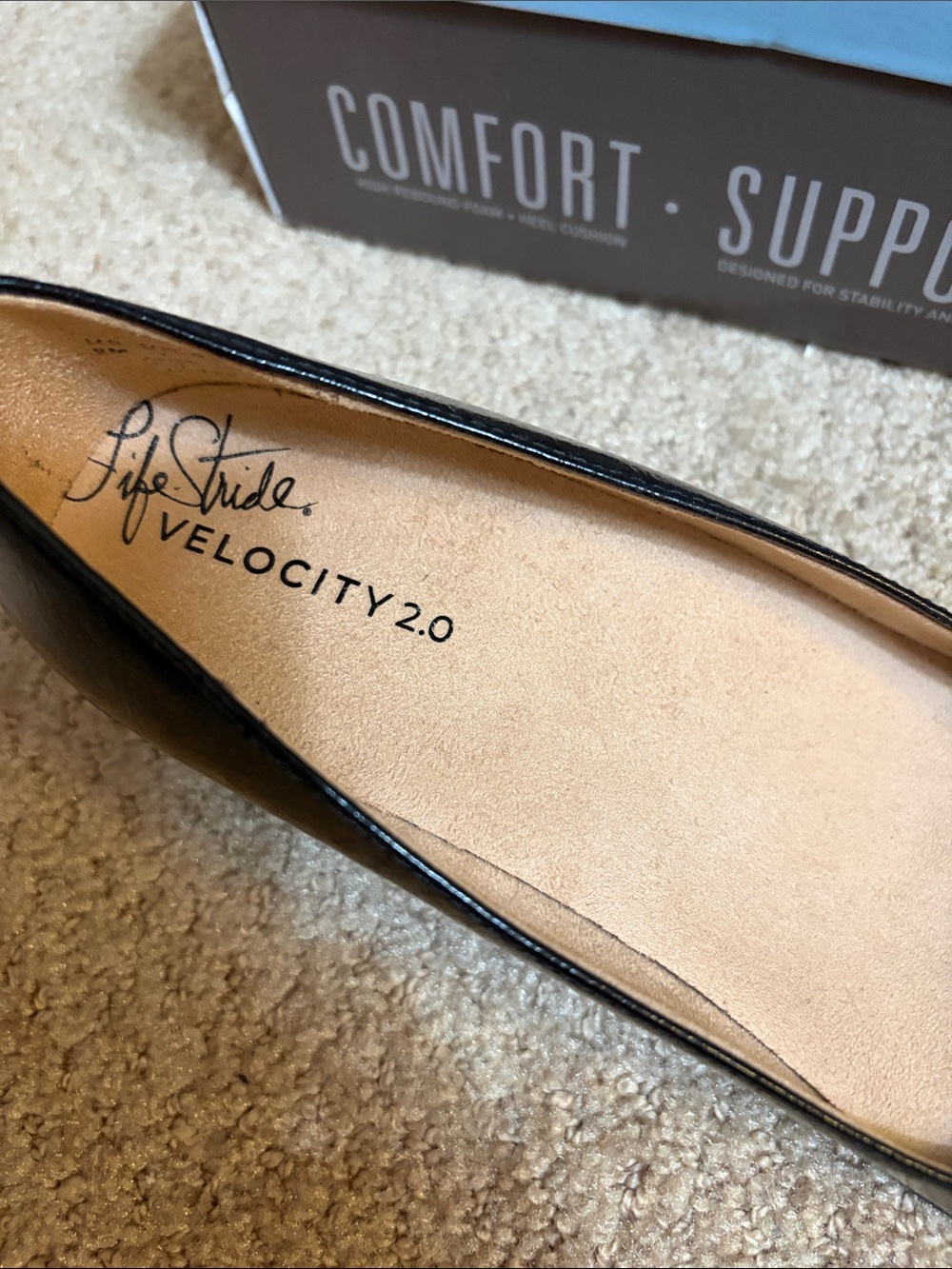 Life Stride Black Patent Wedge Pumps - Picture 2 of 5